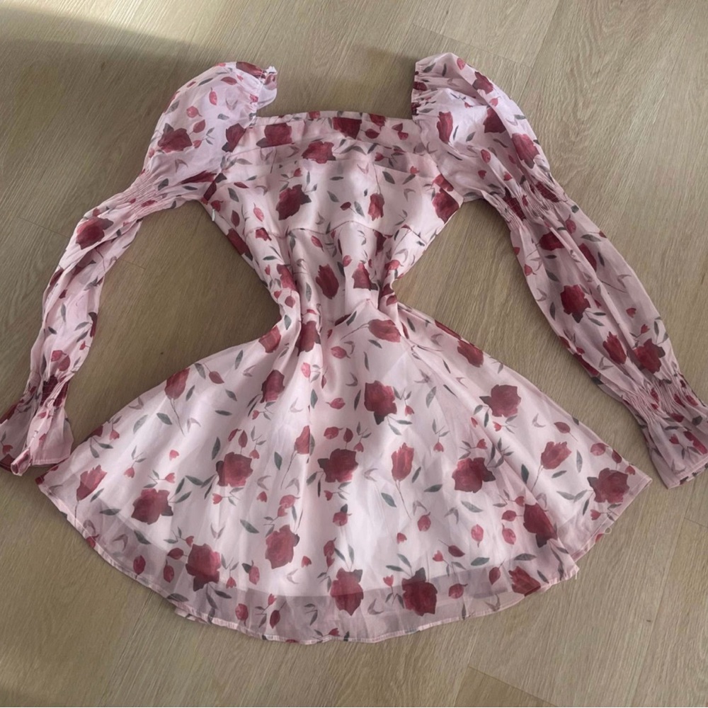 Floral Pink Long Sleeve Dress